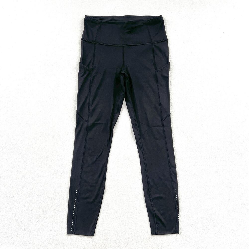 Lululemon Women Solid Black High Rise Fast Free 7/8 Tight II Nulux 25" W5BJGS 6